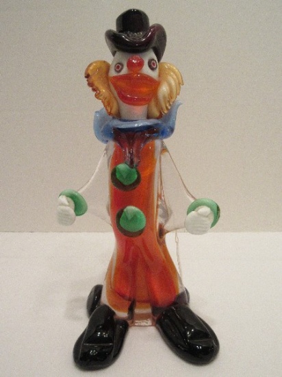 Murano Art Glass Hand Crafted Jubilant Clown Figure