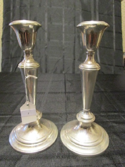 Pair - Gorham Sterling Candlesticks Weighted Base 808/1