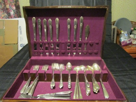 Lot - 1847 Rogers Bros IS Tableware, Salad Forks, Knives, Continental Forks, Iced Tea Spoons