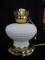 Brass Base/Top, Milk Glass Bead Design Body Lamp