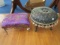 2 Footsteps 1 Purple w/ Asian Design, 2 Ornate w/ Tassels, Metal Feet