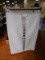White Fabric Covered Clothes Hanger Foldable/Adjustable 2-Tier