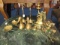 Brass Lot - Pair Duck Heads Book Ends, Spindle-Style Candle Holders, Christmas Motif, Etc.
