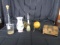 Misc. Lot - Wooden Trinket Box, Ceramic Vase, Coffee Marker, Bass Light, Etc.