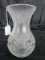 Hand Etched Clear Glass Vase Bubble Motif, Wide-To-Narrow Neck