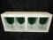 Casual Settings Luminaire Green Glass Water Goblets w/ Clear Base in Case