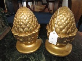 Pair - Pineapple Design Gilted Bookends