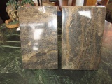 Brown/Black Marble Carved Bookends