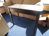 Black Wooden Entry Table 1 Drawer w/ Spindle Legs Wave Skirting