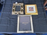 Lot - Elephant Print in Gilted Frame, Ornate/Curved Gilted Frame, Metal Rope Trim Frame