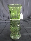 Emerald Green Glass Inorco U.S. 5442 Vase Twist Motif