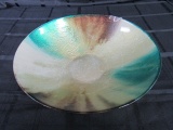 Green/Brown Iridescent Centerpiece Bowl