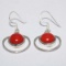 Silver Synthetic Coral Earrings