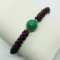 Silver Garnet Stretchable Bracelet