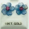 10K Yellow Gold Garnet 0.5ct Chalcedony Flower Earrings