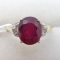 Gold Plated Silver Ruby & Diamond Ring