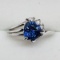 10K White Gold Tanzanite 1.1ct Diamond 0.05ct Ring