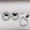 Silver Heart Shaped Cz Earring & Pendant Set