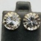 14K Yellow Gold White Topaz 7ct Earrings