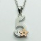 Silver Rhodium Plated Diamond #5 Shaped Necklace