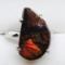 Silver Ammolite Ring