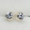 14K Yellow Gold Cubic Zirconia Stud Earrings