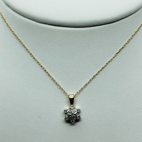 10K Yellow Gold Diamond Necklace