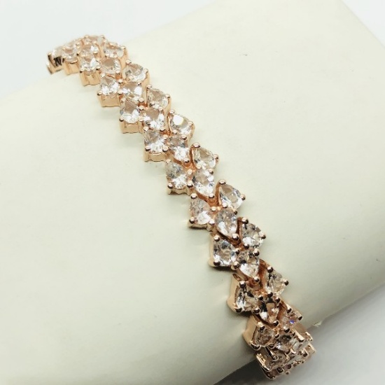 Rosegold Silver Morganite 14.71ct Bracelet