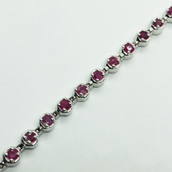 Silver Ruby 1.85ct Bracelet