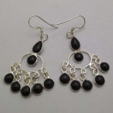 Silver Black Onyx Earrings