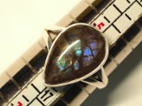 Silver Ammolite Ring