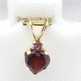 10K Yellow Gold Garnet Moonstone Pendant