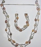 Fresh Water Pearl Bracelet & Necklace Set