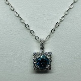 14K White Gold Fancy Vivid Blue Diamond SI2 0.50ct Diamond