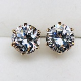 10K Yellow Gold Cubic Zirconia Stud Earrings