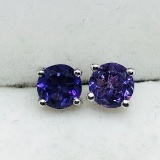 Silver Amethyst February Birthstone 2 In 1 Earrings