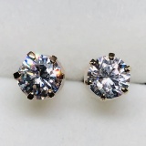 10K Yellow Gold Cubic Zirconia Stud Earrings