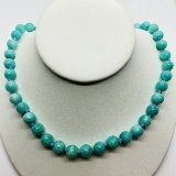 Silver Natural Amazonite Necklace