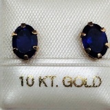 10K Yellow Gold Amethyst February Birthstone Earrings