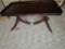 Solid Wood Coffee Table 2 Spindle Pedestals w/ Grooved Legs to Metal Paw Feet