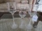 3 Raised Frosted Stems Votive Candle Holder Glass Cups