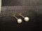 Pair - Pearl Earrings Pin Back w/ 14k Stamp