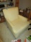 Upholstered Strip Pattern Arm Chair Wooden Legs