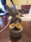 S&P 1996 Metal Hummingbird Trinket Box, Gilted Flowers Bead Trim