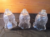 3 Crystal Glass Diamond Cut Motif Shades