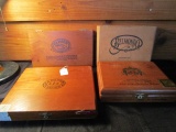 4 Wooden Cigar Boxes Padron, Belmondo, Reserva Anejo Limitada, La Gloria Cubana