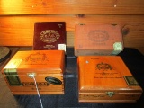 4 Wooden Cigar Boxes Flor Fina, Reserca Superior