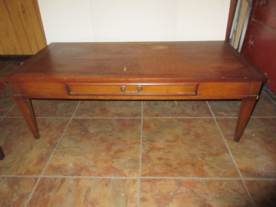 Italian Provincial Style Single Drawer Coffee Table on Tapered Legs