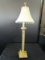 Beaded Twist Design Lamp w/ Shade w/ Bobeches, Antique Patina