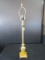 Gilted Patina Long Neck, Laurel Leaf/Scallop Base Lamp, Scallop Top